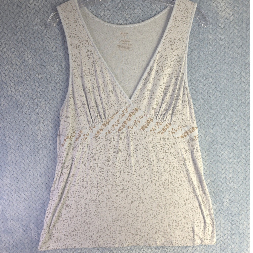 Apt 9 Intimates Blue Floral Dot Sleep Tank‎ Top V-Neck Sleeveless Large
